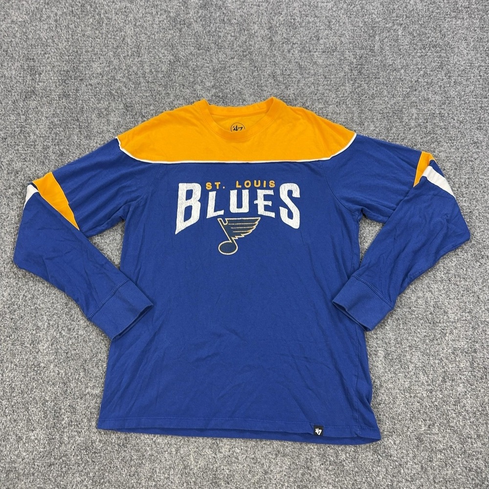 St. Louis Blues Shirt Mens Small Blue NHL Hockey Long Sleeve Team '47 Tee